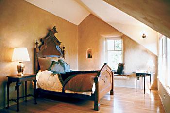 Sunlight streams into the Sullivans' south-facing master bedroom.